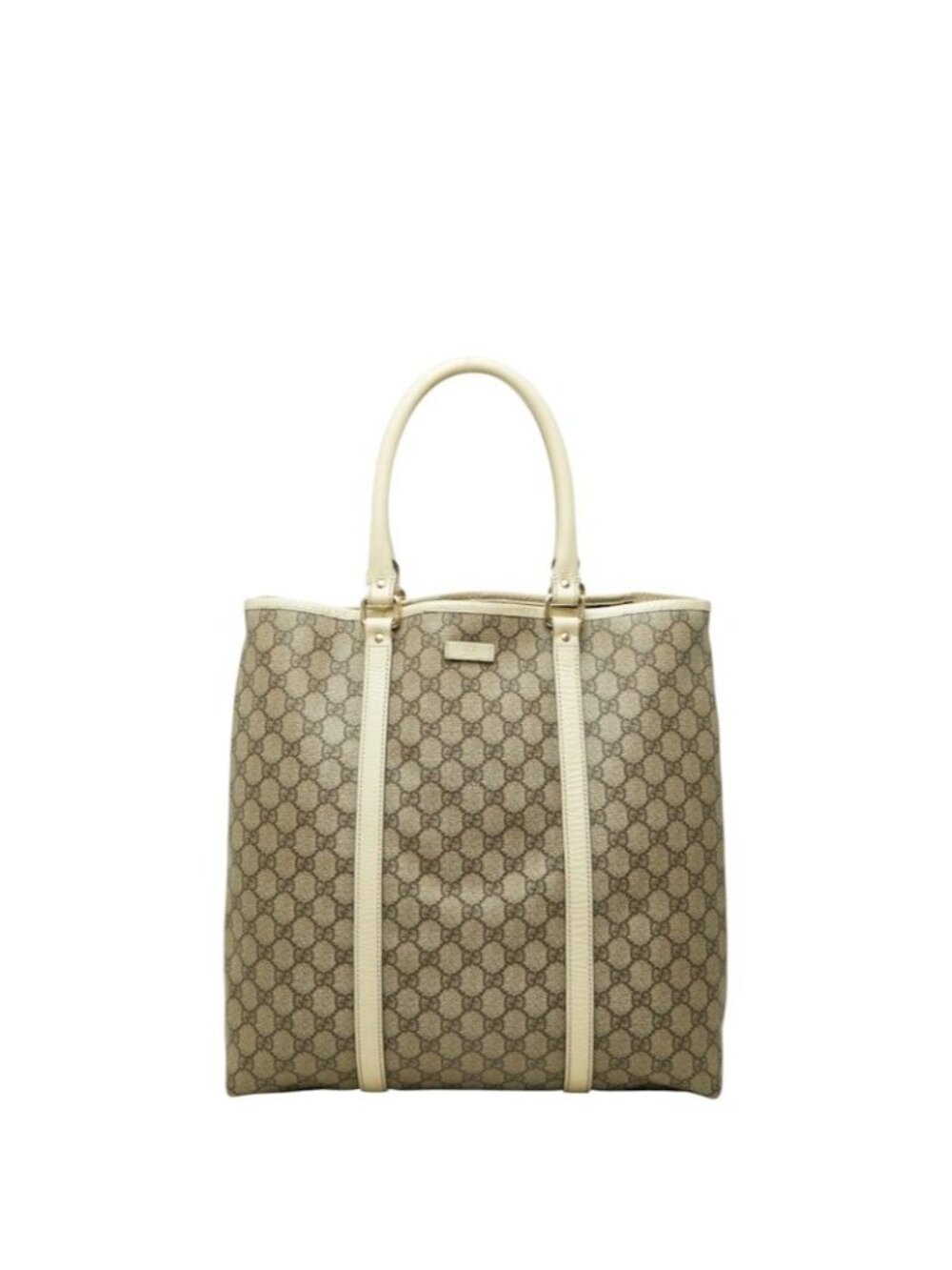 Gucci GG Supreme Tote Bag Beige Leather